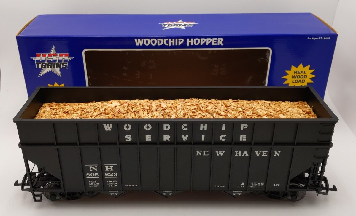 USA Trains 14084 G New Haven Woodchip Car with "Real" Woodchip Load