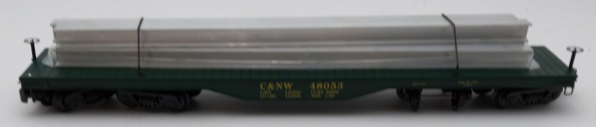 K-Line K693-1311 O Gauge Chicago & North Western Flatcar with I-Beam Load NIB