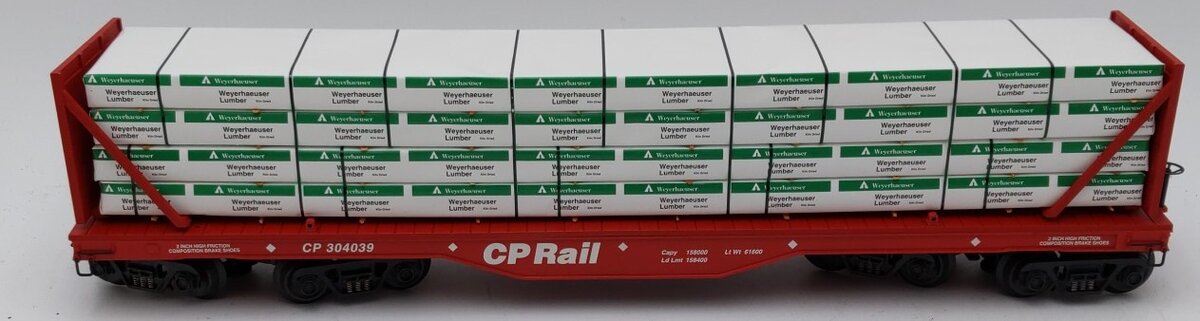K-Line K693-1211 O CP Rail Flatcar w/ Lumber Load #304039 NIB
