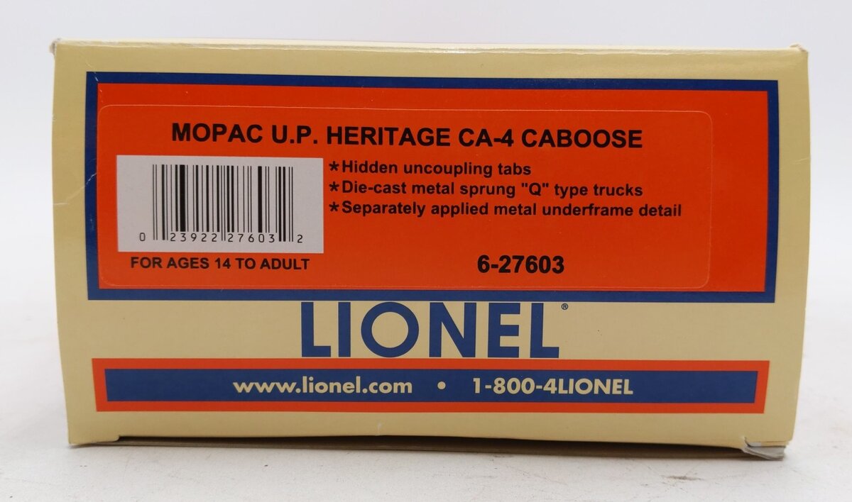 Lionel 6-27603 O Gauge Mopac U.P. Heritage CA-4 Caboose #2891