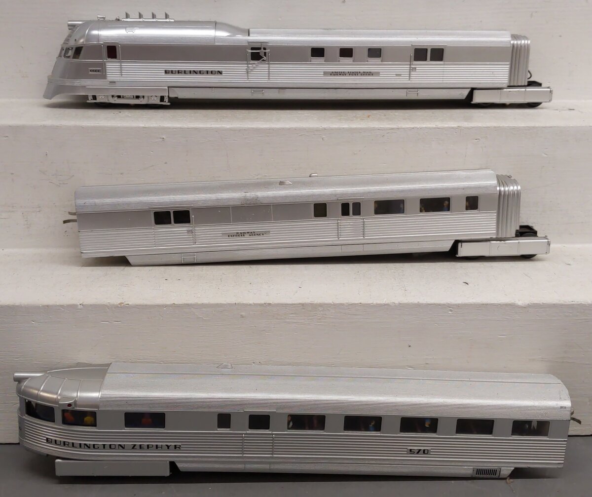 Lionel 6-38860 O Scale Burlington Pioneer Zephyr O Gauge Diesel Train Set EX/Box