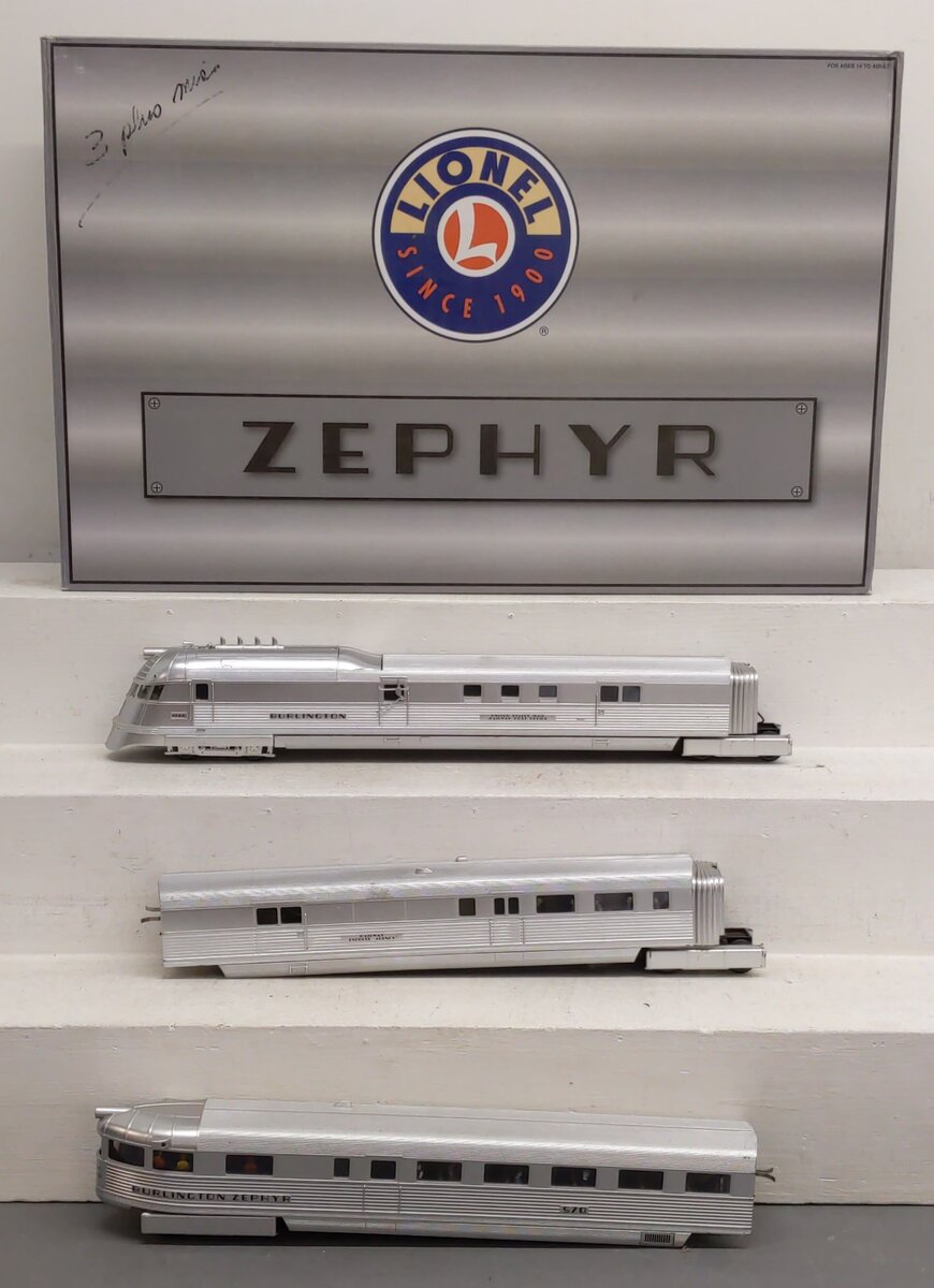 Lionel 6-38860 O Scale Burlington Pioneer Zephyr O Gauge Diesel Train Set EX/Box