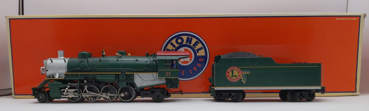 Lionel 6-38626 O Holiday Mikado JR. 2-8-2 Steam Locomotive & Tender Green #25 NIB
