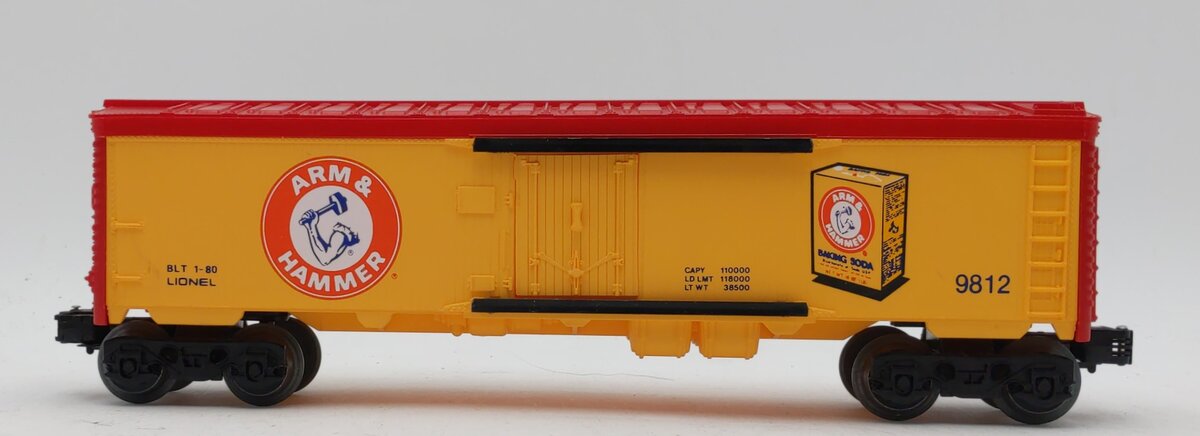 Lionel 6-9812 O Gauge Arm & Hammer Billboard Refrigerator Car #9812 LN/Box