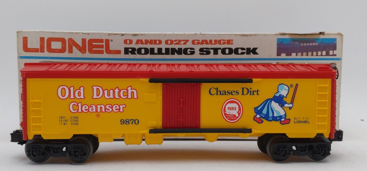 Lionel 6-9870 O Gauge Old Dutch Cleanser Billboard Reefer Car EX/Box