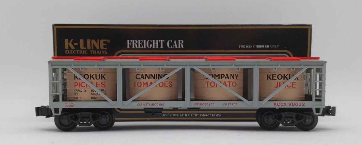 K-Line K-90012 O Gauge KCC Exclusive Keokuk Canning Company Vat Car LN/Box