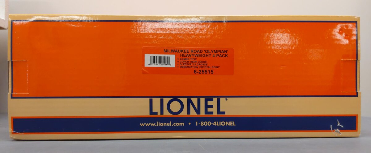 Lionel 6-25515 O Milwaukee Road "Olympian" Heavyweight 4-Car Passenger Set