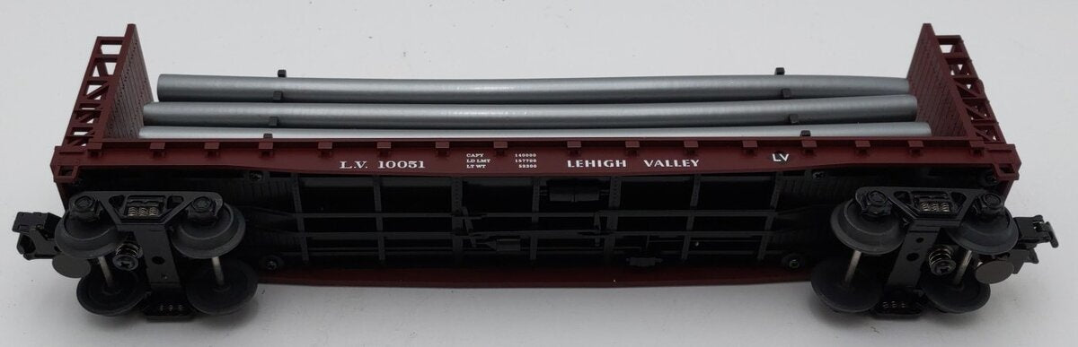 MTH 30-76015 O Gauge Lehigh Valley Flat Car - w/Bulkheads LN/Box
