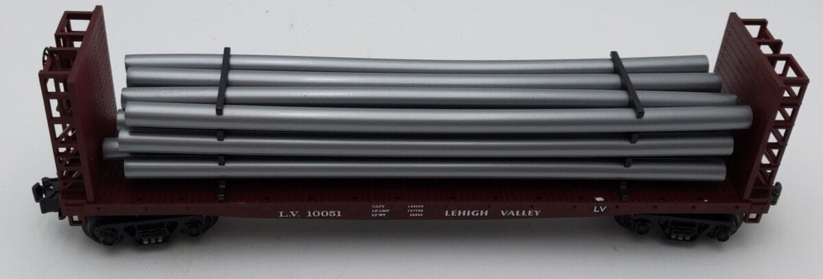 MTH 30-76015 O Gauge Lehigh Valley Flat Car - w/Bulkheads LN/Box