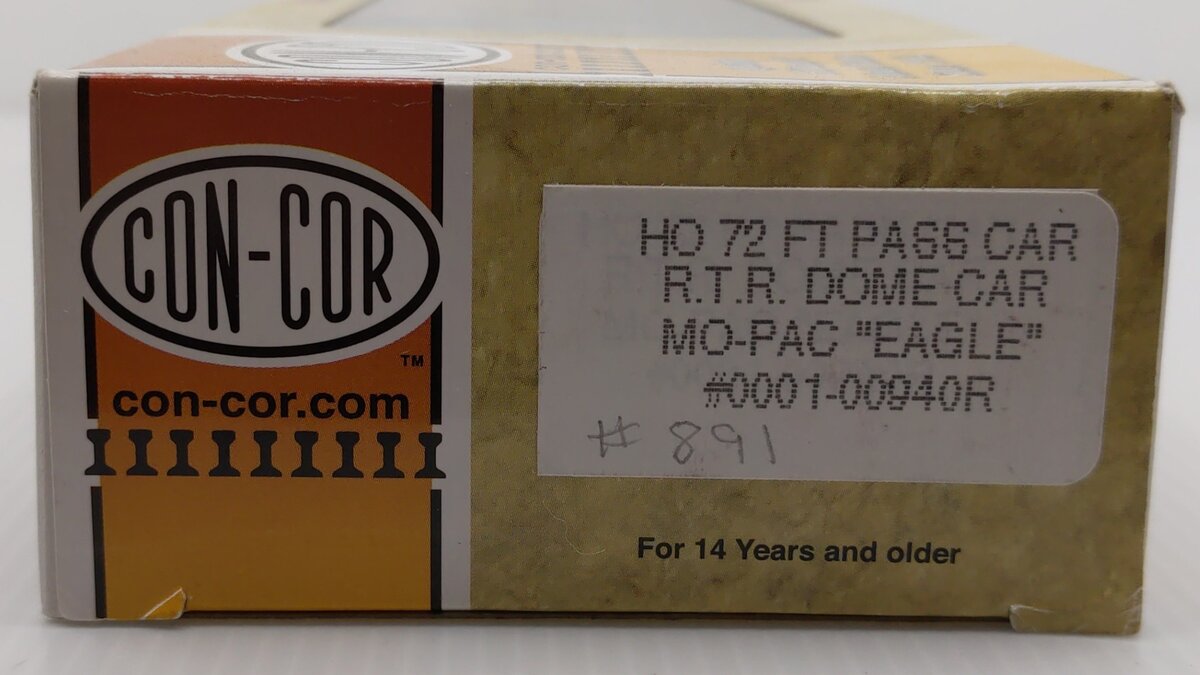 Con-Cor 0001-00940R HO Scale Mopac 'Eagle' 72 Ft Dome Passenger Car #890