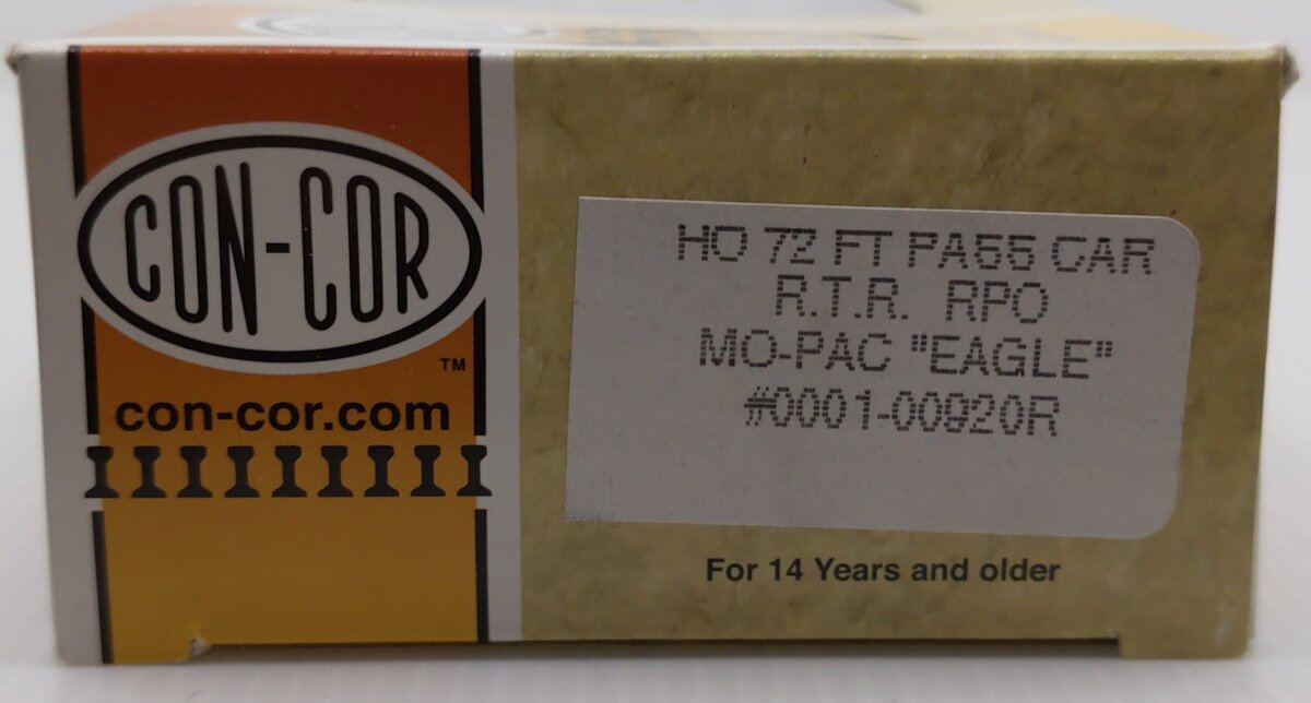 Con-Cor 0001-00920R HO Scale Mopac 'Eagle' 72 Ft RPO Passenger Car #711 EX/Box