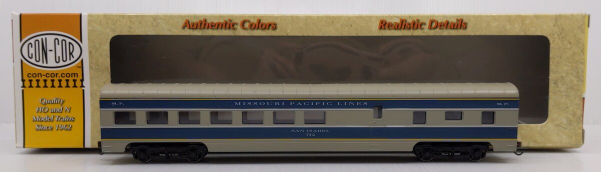 Con-Cor 0001-01000R HO Scale Mopac 'Eagle' 72 Ft Diner Passenger Car #742 EX/Box