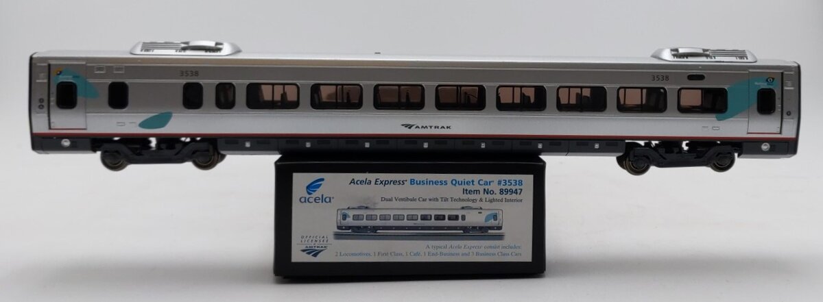 Bachmann 89947 HO Acela Express Business Class Quiet Passenger Car #3538