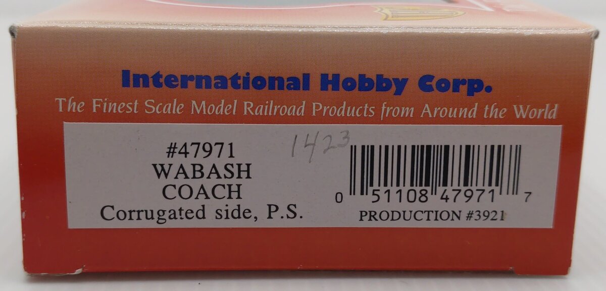 IHC 47971 HO Scale Wabash Corrugated Side Coach LN/Box