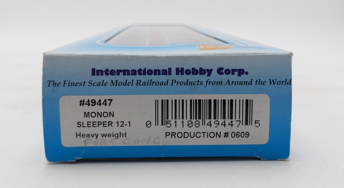 IHC 49447 HO Monon Passenger "Fort Canby" 12-1 Sleeper Car LN/Box