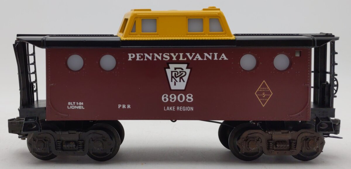 Lionel 6-6908 O Gauge Pennsylvania Illuminated Porthole Caboose LN/Box