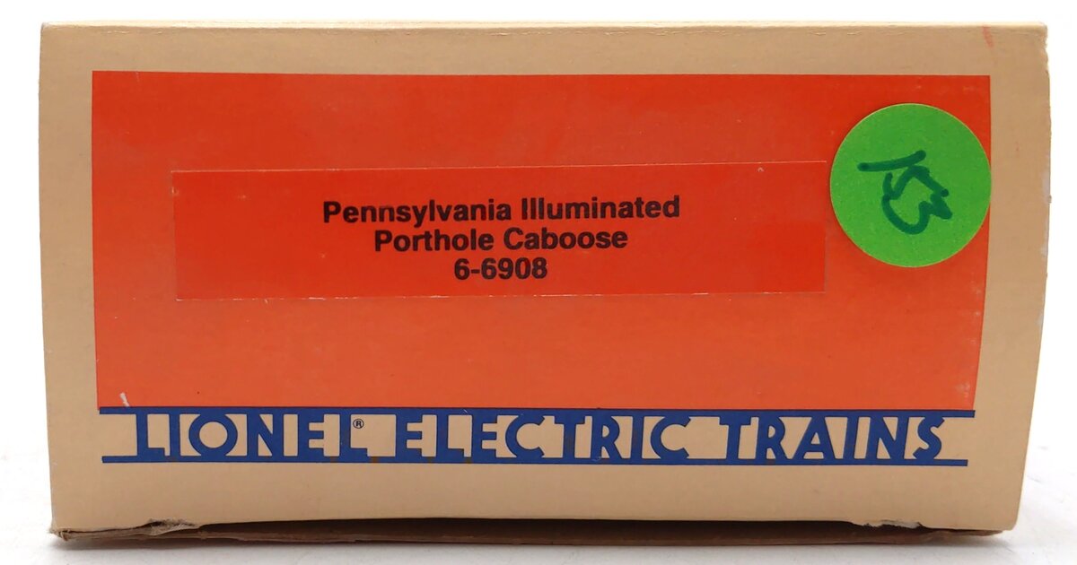 Lionel 6-6908 O Gauge Pennsylvania Illuminated Porthole Caboose LN/Box