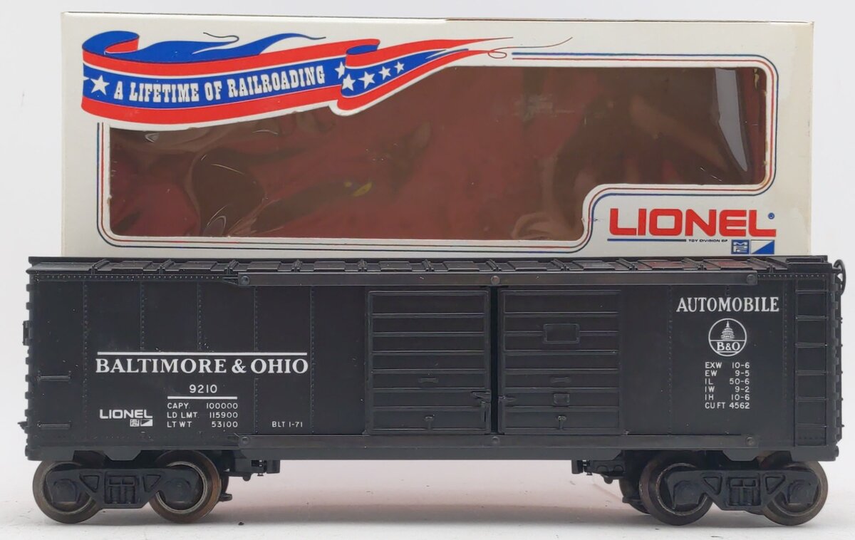 Lionel 6-9210 O Gauge Baltimore & Ohio Automobile Boxcar LN/Box
