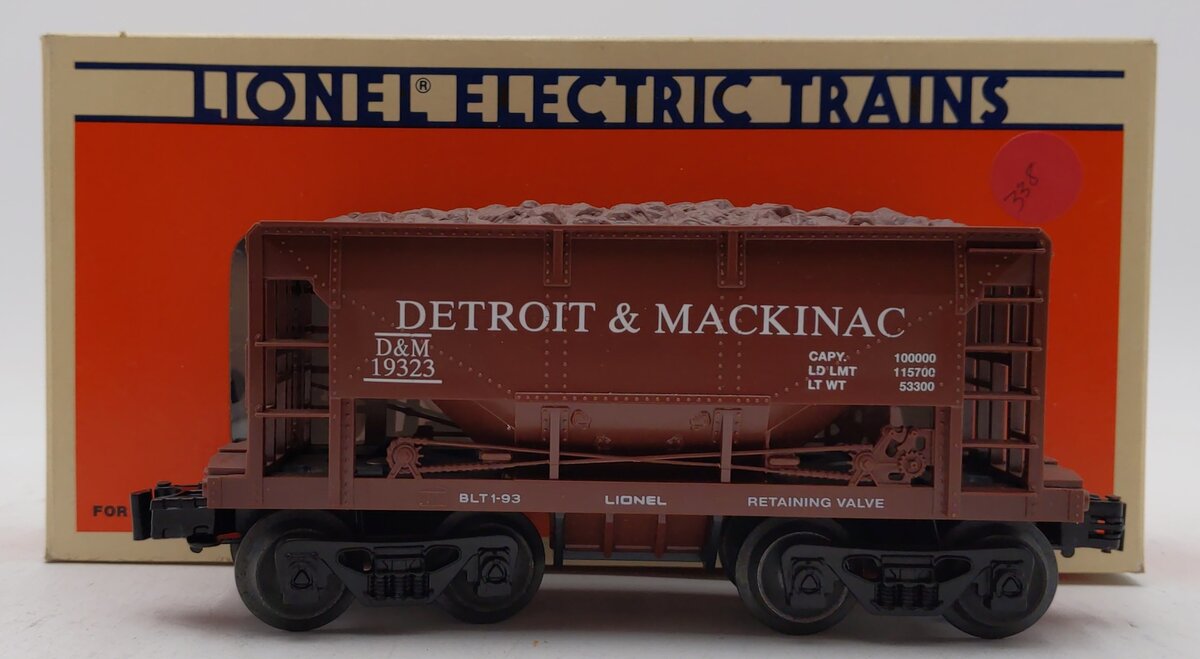 Lionel 6-19323 O Gauge Detroit & Mackinac Ore Car with Ore Load EX/Box