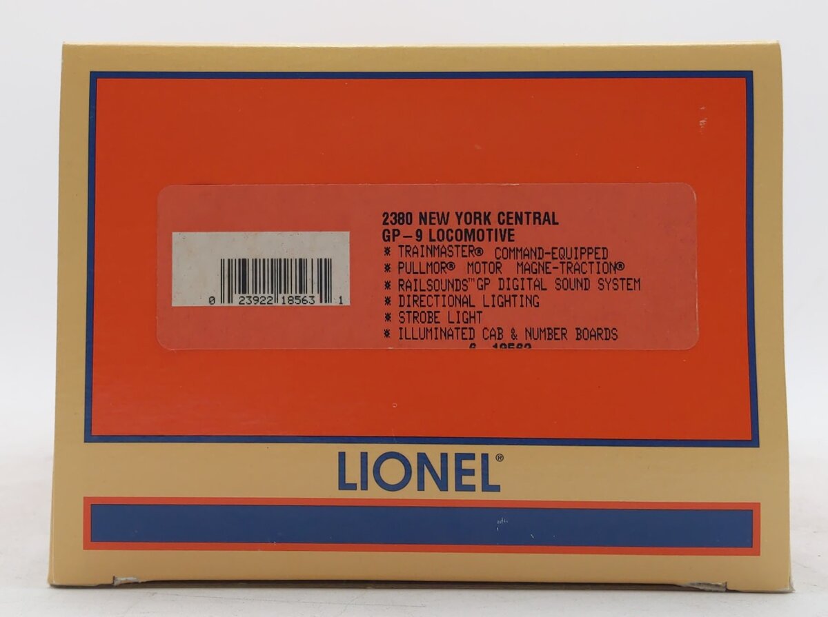 Lionel 6-18563 O Gauge New York Central GP-9 Diesel Locomotive #2380 MT/Box