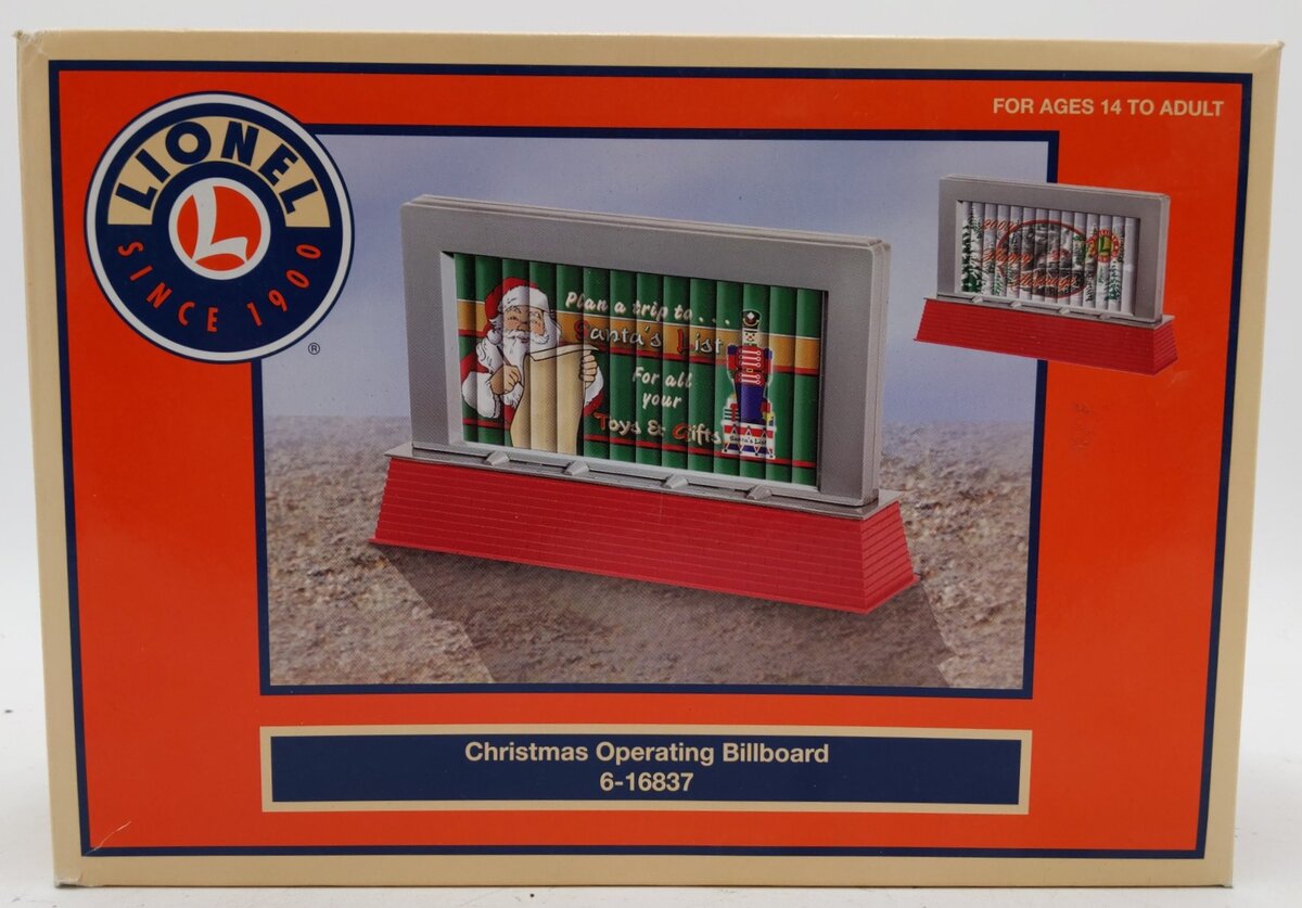 Lionel 6-16837 O Gauge Christmas Operating Billboard LN/Box