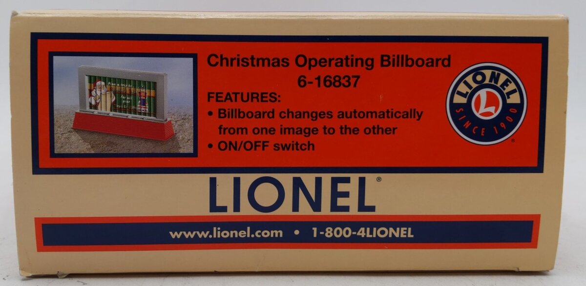 Lionel 6-16837 O Gauge Christmas Operating Billboard LN/Box