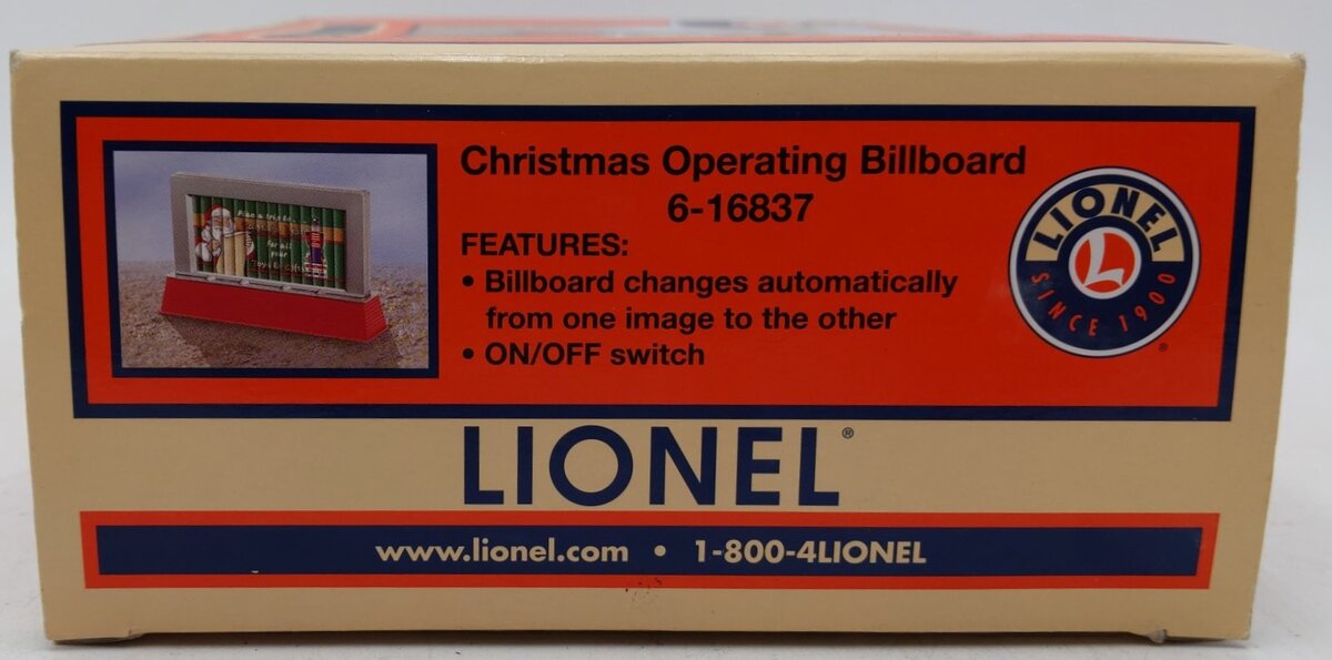 Lionel 6-16837 O Gauge Christmas Operating Billboard LN/Box