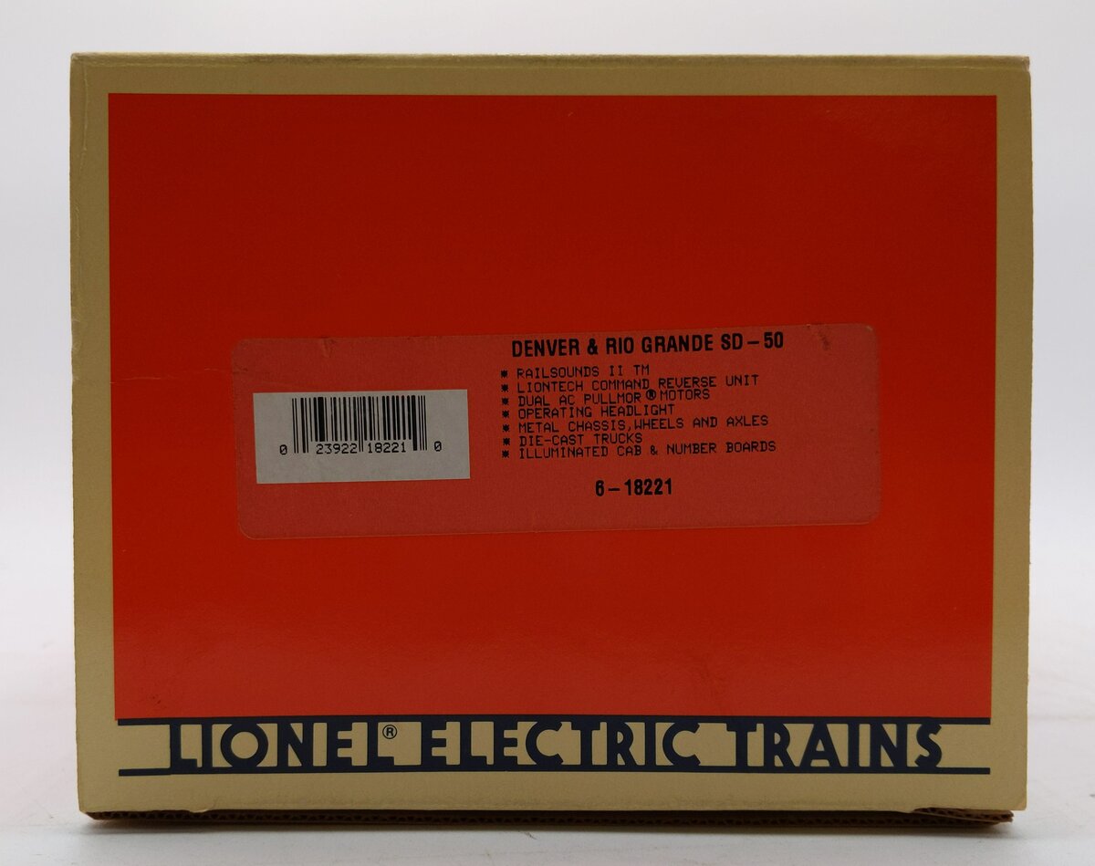 Lionel 6-18221 O Denver & Rio Grande SD-50 Diesel Locomotive #5512 MT/Box