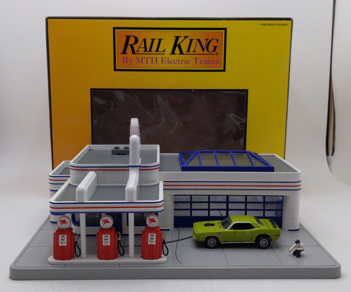 MTH 30-9124 Mobil Operating Gas Station LN/Box