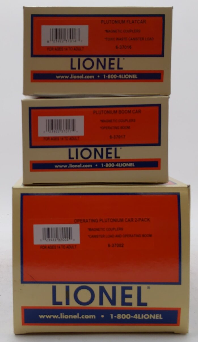 Lionel 6-37002 O Operating Plutonium Cars (Set of 2) NIB