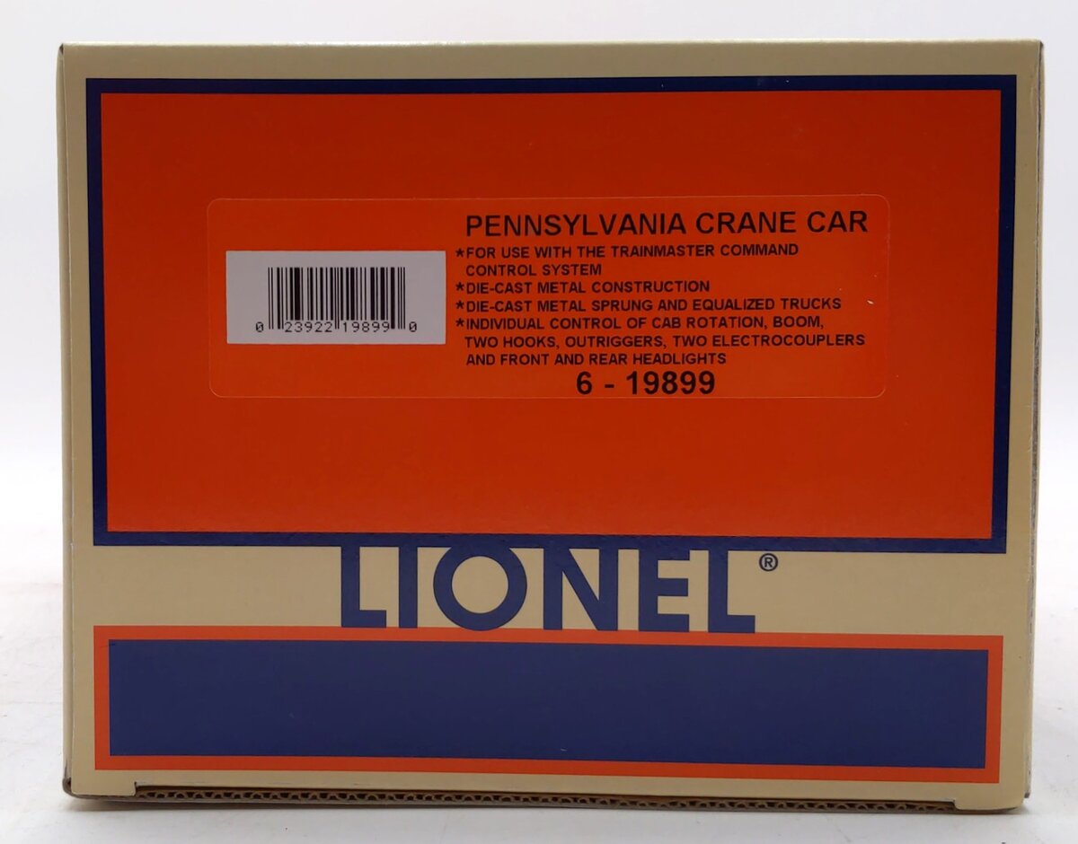 Lionel 6-19899 O Gauge Pennsylvania Railroad TMCC Operating Crane Car #490900 EX/Box