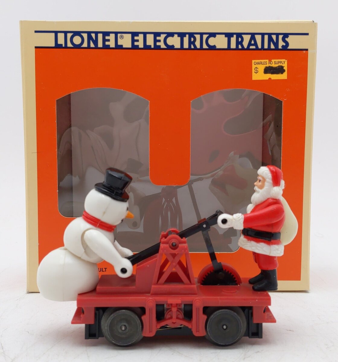 Lionel 6-18426 O Gauge Santa and Snowman Operating Handcar LN/Box
