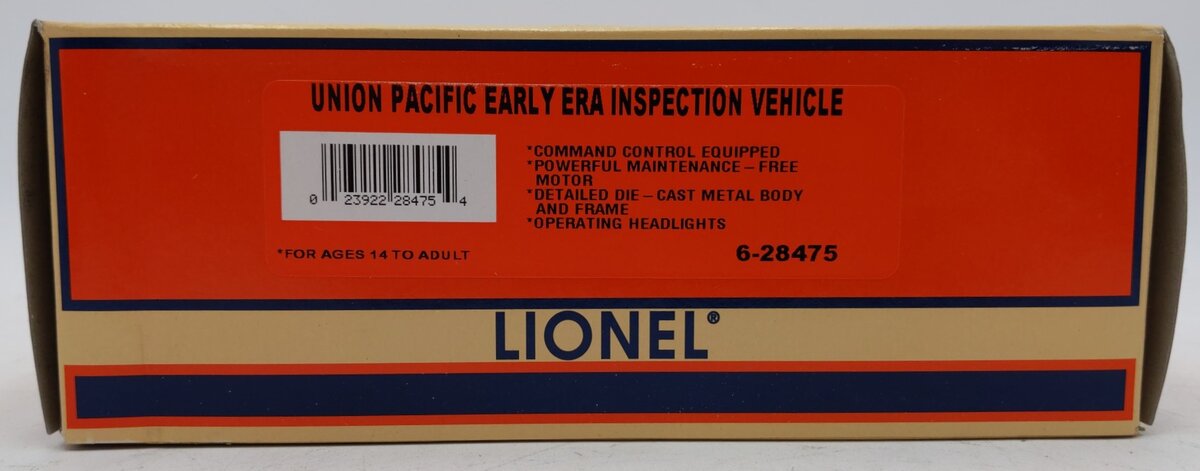 Lionel 6-28475 O Gauge Union Pacific Early Era Inspection Vehicle