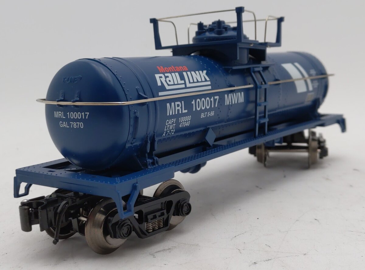 K-Line 6-22532 O Montana Rail Link One-Dome Tank Car #100017