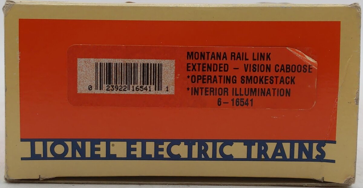 Lionel 6-16541 O Gauge Montana Rail Link Extended Vision Caboose #10131