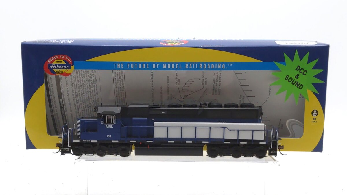Athearn 98841 HO Montana Rail Link SD40 Diesel Locomotive w/DCC & Sound #256
