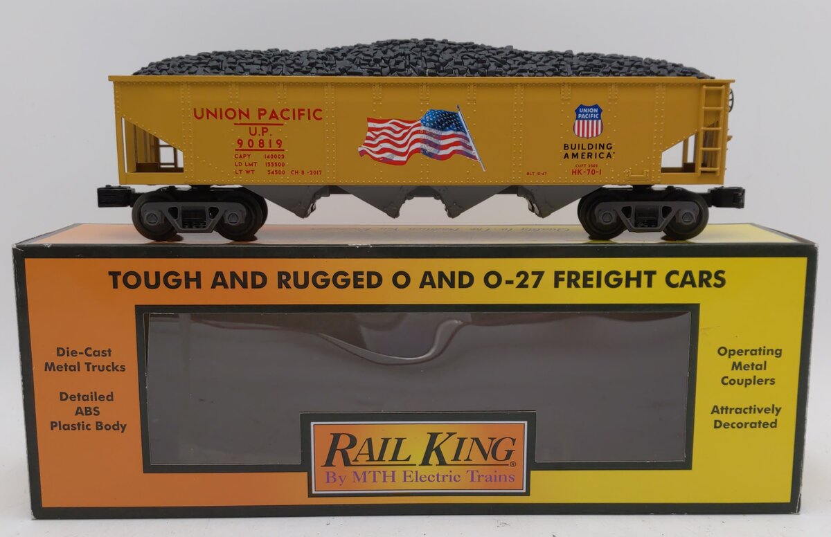 MTH 30-75638 O Union Pacific 4-Bay Hopper Car #90819