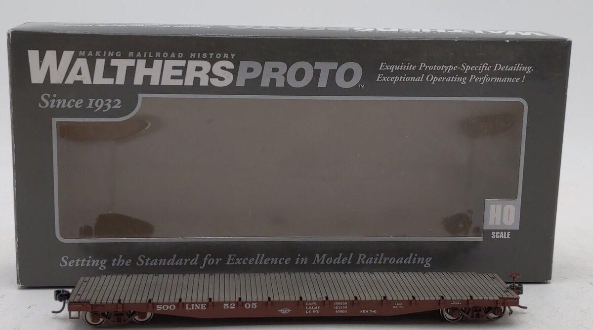 Walthers 920-104113 HO Soo Line 53' AAR Flatcar - Ready to Run #5205