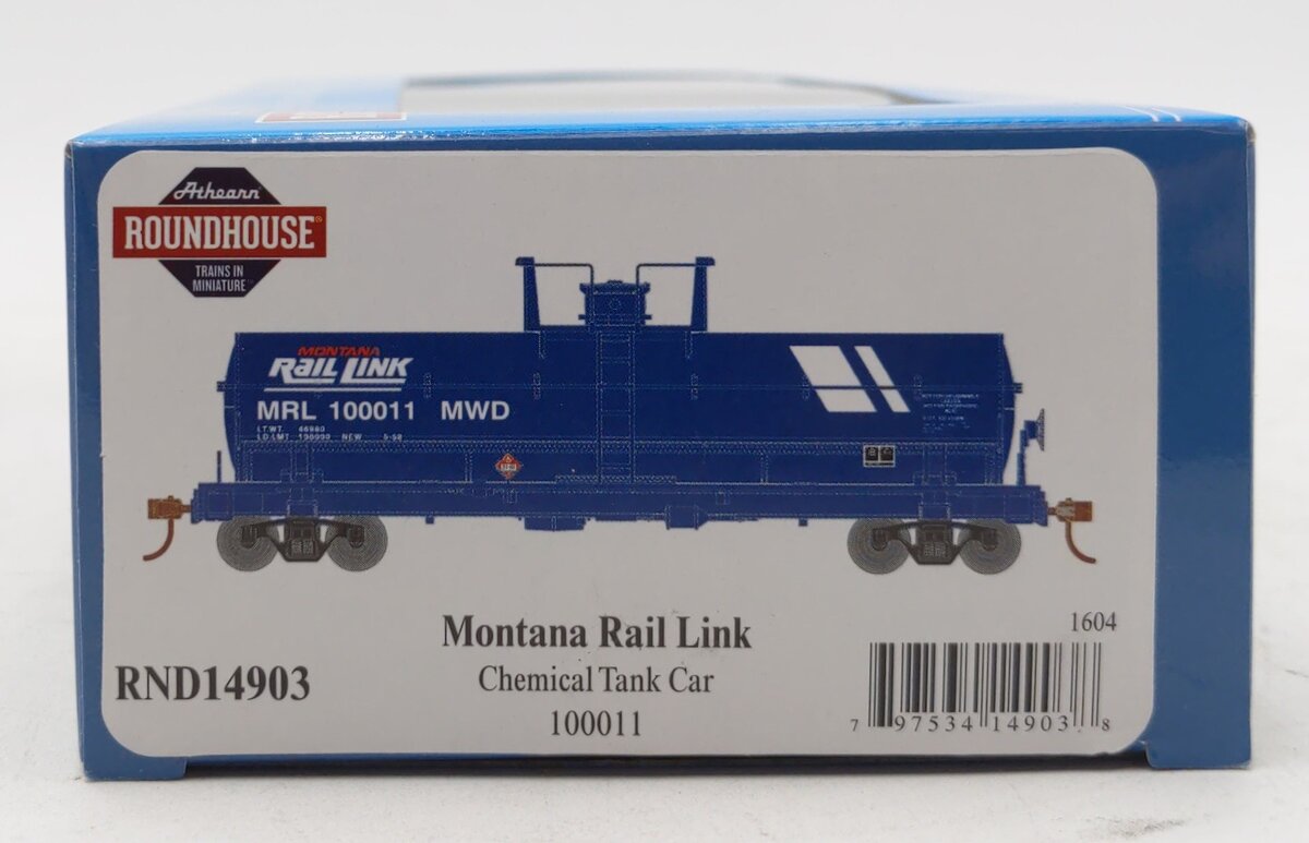 Roundhouse 14903 HO Montana Rail Link Chemical Tank Car #100011