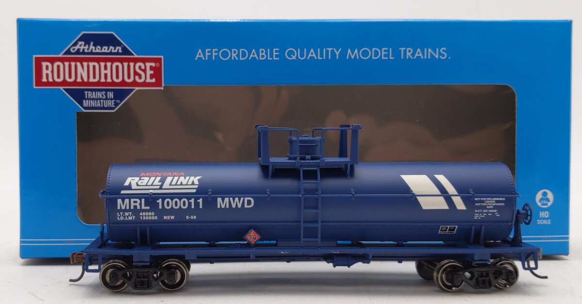 Roundhouse 14903 HO Montana Rail Link Chemical Tank Car #100011