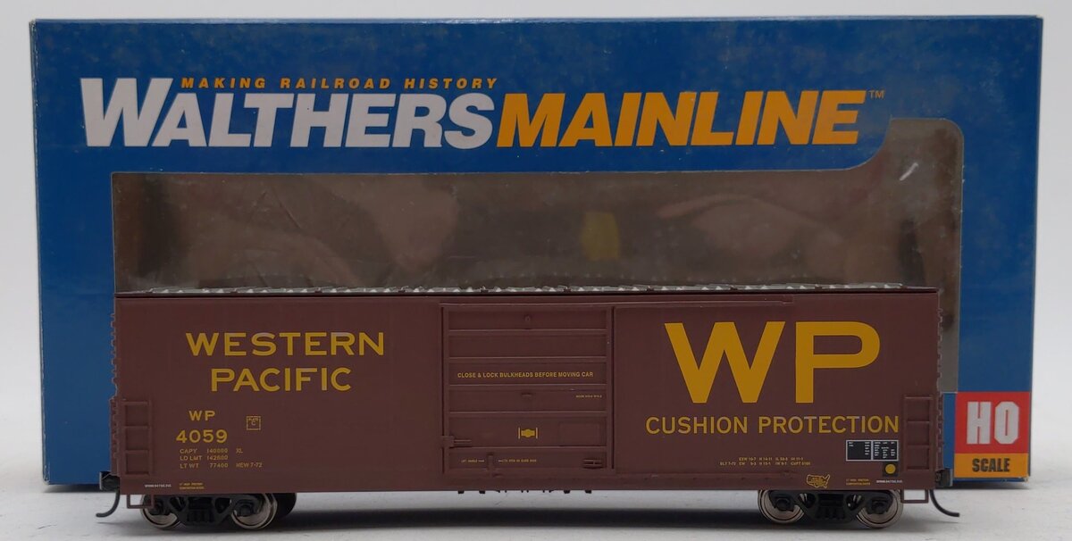 Walthers 910-1910 HO Western Pacific 50' Evans Smooth Side Boxcar RTR #4059