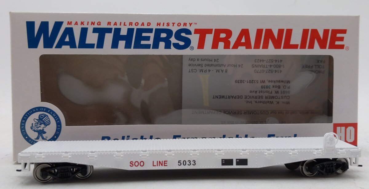 Walthers 931-1608 HO Soo Line Flatcar - Ready to Run #5033