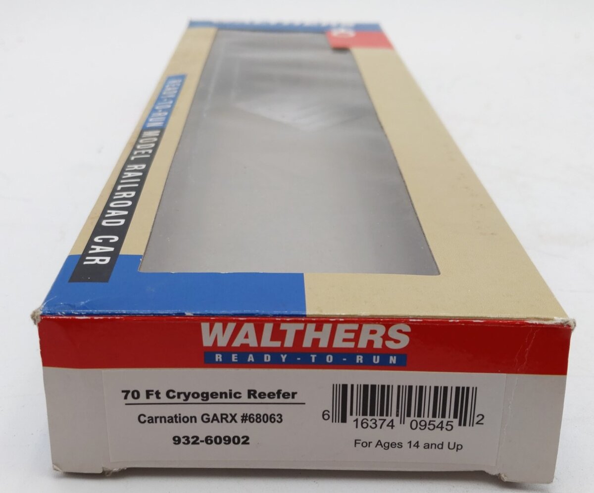 Walthers 932-60902 HO Scale Carnation Cryogenic Reefer Car #68063 LN/Box