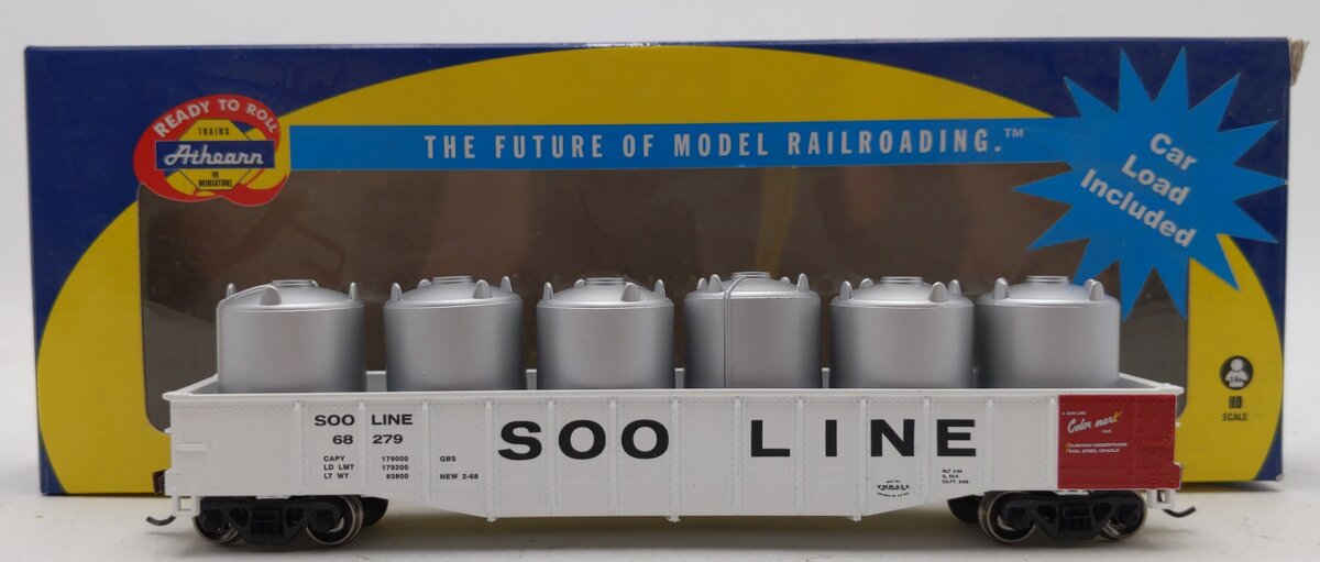 Athearn 29341 HO Soo Line 50' Gondola with Canisters Load #68279