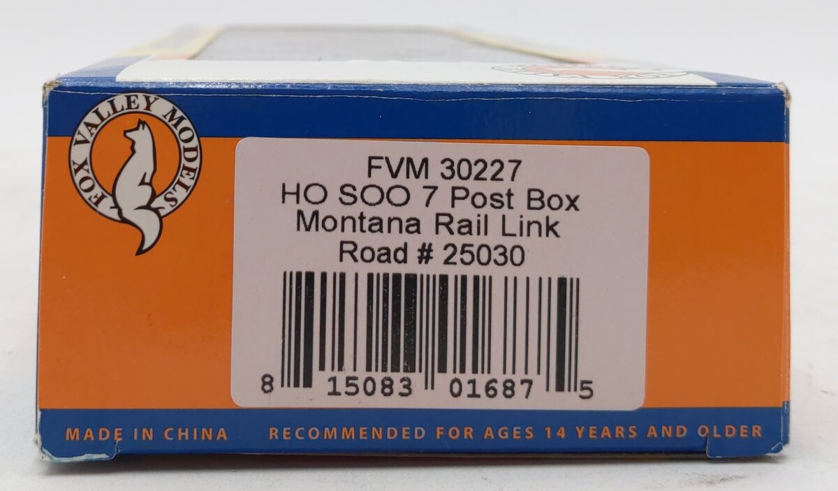 Fox Valley Models 30227 HO Scale Montana Rail Link 7 Post Box Car #25030