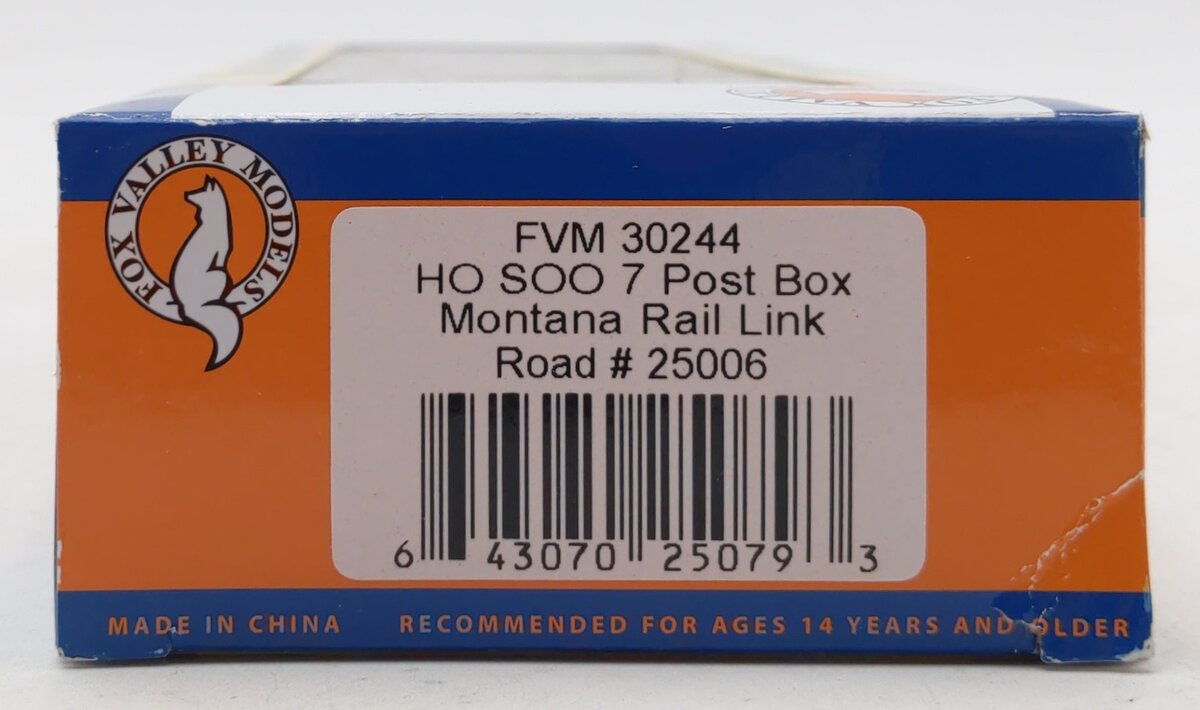 Fox Valley Models 30244 HO Montana Rail Link 7 Post Box (Wedge)#25006