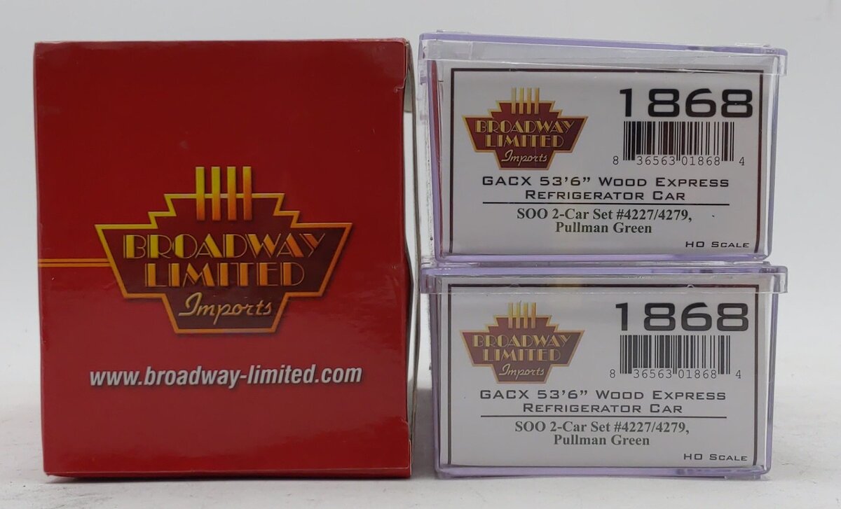 Broadway Limited 1868 HO SOO Line GACX 53'6" Wood Reefer #4227,4279 (Pack of 2)