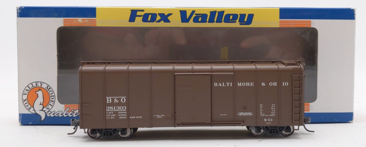 Fox Valley Models 30303 HO Scale Balimore & Ohio Wagontop Box Car #381303