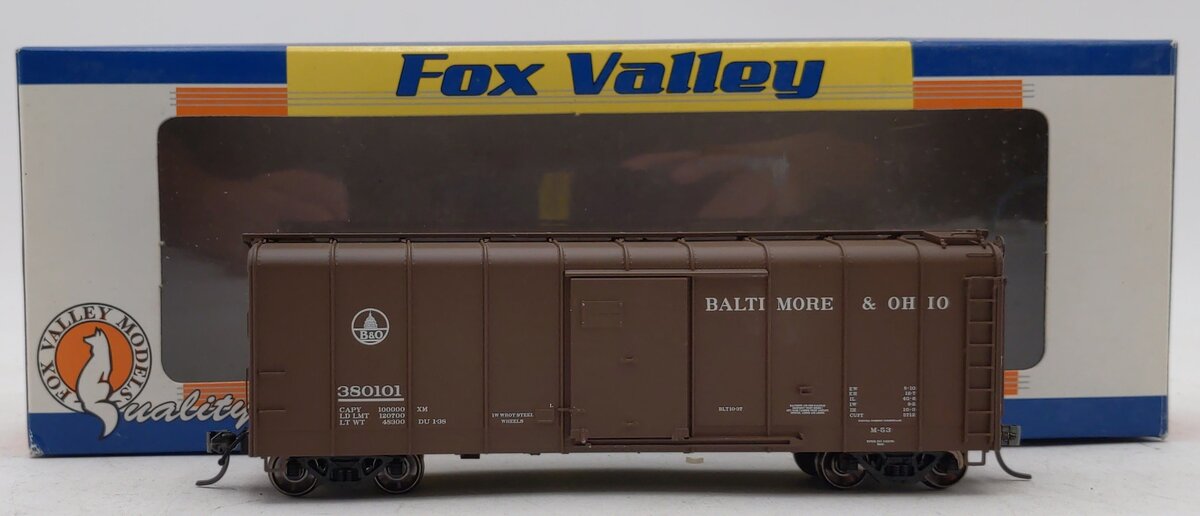 Fox Valley Models 30313 HO Scale Baltimore & Ohio M-53 Wagontop Box Car #380101