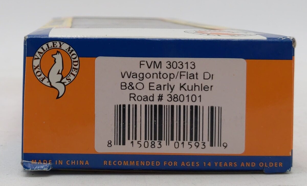 Fox Valley Models 30313 HO Scale Baltimore & Ohio M-53 Wagontop Box Car #380101